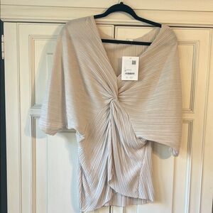 OAK + FORT Cream Pleated Blouse